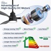 48 Inch Smart Ceiling Fan with Lights, Remote & App Control Reversible DC Motor Dimmable LED, Low Profile Modern Ceiling Fans for Bedroom Living Room - 4 of 4