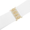 INSPIRE CHIC Women's Golden Interlock Buckle Stretchy Vintage Elastic Waist Belts 1 Pc - 2 of 4