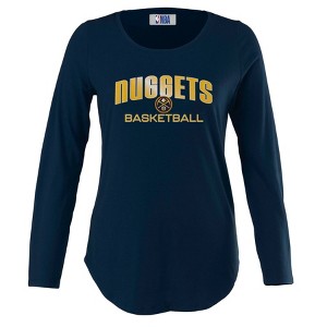 NBA Denver Nuggets Women's Long Sleeve Crew Neck Fashion T-Shirt - 1 of 4
