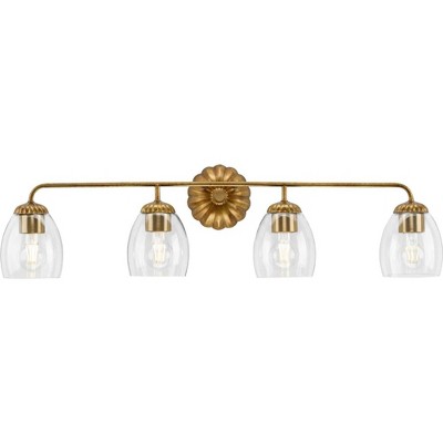 Quillan Gold Ombre 4-Light Vanity Light with Clear Glass Shades