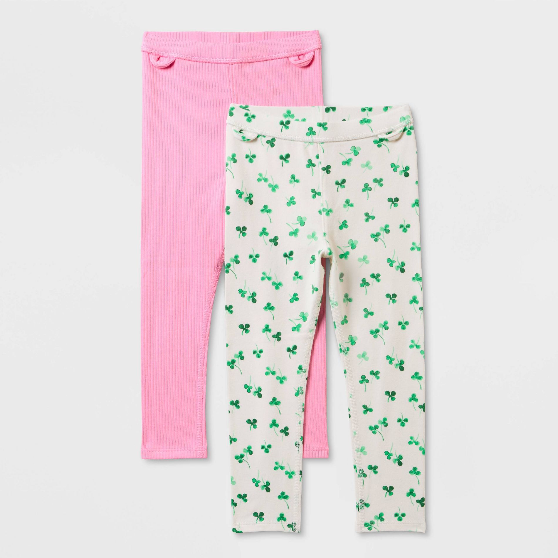 Toddler Girls' 2pk Adaptive St. Patrick's Day Leggings - Cat & Jack™ White/Pink