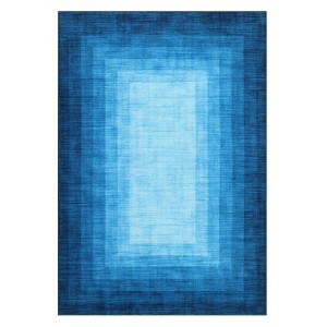 Washable Modern Bordered Rug Non Slip Low Pile Rug Soft Throw Floor Cover Foldable Indoor Carpet for Living Room Bedroom Office - 1 of 4