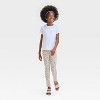 Girls' Floral Leggings - Cat & Jack™ Cream - 3 of 3