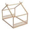 Okak House Floor Bed Twin/Full Size,Solid Wood Bed Frame with Safety Rails & Headboard, Wooden Fence Bed,Slat Not Required - 4 of 4