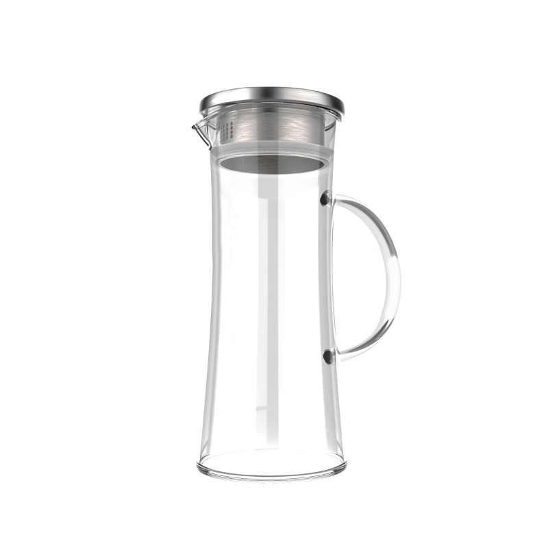 Hastings Home 50 oz. Glass Pitcher Carafe with Stainless Steel Filter Lid for Water, Coffee, Tea, Punch, Lemonade and More, 1 of 8