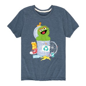 Boys' - Sesame Street - Oscar Can Graphic Short Sleeve Graphic T-Shirt - 1 of 4