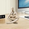 Aoibox Abstract Art Reading Thinker Statue Modern Resin Sculpture Bookshelf Decor for Living Room Office Beige - 4 of 4