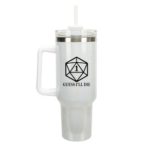 100 North Guess I'll Die Nat 20 Dice Role Playing Game Wrap-Around 40 Oz. Stainless Steel Water Bottle Coffee Mug, Spill & Leak Resistant, Travel - 1 of 4