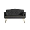 Velvet Loveseat Sofa with Tufted Back, Metal Legs and Contemporary Design - 4 of 4