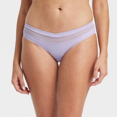 Women's Invisible Edge Cheeky Underwear with Mesh - Auden™ Lavender Romance M