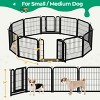 Yaheetech 12 Panels Dog Playpen Metal Pet Playpen, Black - 3 of 4