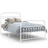 vidaXL Metal Bed Frame without Mattress with Footboard White 39.4"x78.7" - 2 of 4