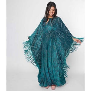 Unique Vintage Women's Fringe Flutter Sleeve Caftan - 1 of 3