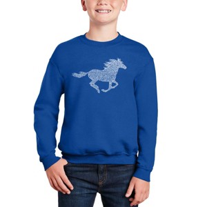 LA Pop Art Horse Breeds - Boy's Word Art Crewneck Sweatshirt - 1 of 3