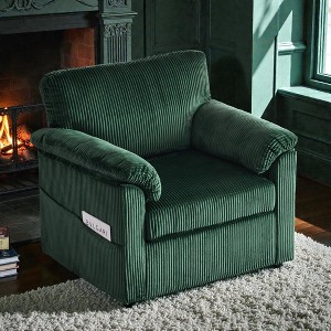 Mshliw Oversized Chenille Accent Chair with Double-Layer Cushion and Support Springs, Upholstered Single Sofa Chair for Living Room Bedroom Office - 1 of 4