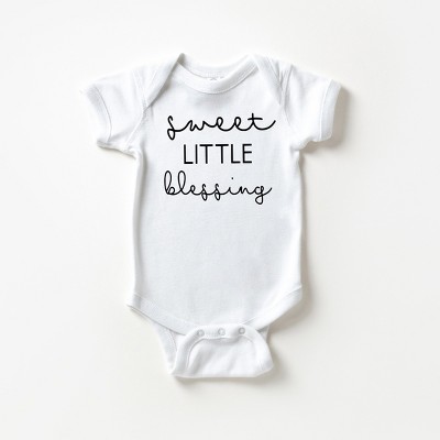 The Juniper Shop Sweet Little Blessing Baby Bodysuit - NB - White