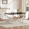 NicBex Dining Table Set for 4 Rustic Industrial Rectangular Dining Table with MDF Tabletop with 4 PU Chairs for Kitchen - 2 of 4