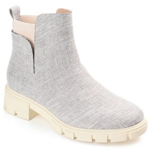 Journee Collection Womens Jeeva Inside Zip Block Heel Booties - 1 of 4