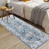 Washable Distressed Floral Print Area Rugs for Bedroom Living Room, Vintage Soft Non Slip Dining Room Carpet - 4 of 4