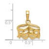 Black Bow Jewelry 14k Yellow Gold Satin Polished Comedy and Tragedy Pendant - 4 of 4