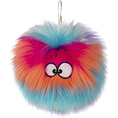goDog Furballz Squeaky Plush Ball Dog Toy, Chew Guard Technology - Cool Rainbow,  Small