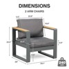 Aoodor Outdoor Aluminum Patio Furniture Armchair, 2 PCS All-Weather Metal Outdoor Sofa Chairs with Washable Thick Cushion for Patio - 4 of 4