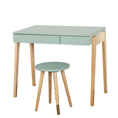 Alena Desk and Stool Set Mint/Natural - Buylateral