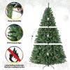 Hykolity 6'/7' Artificial Christmas Tree with PVC Branch Tips, Easy Assembly with Metal Stand and Hinged Branches, Green - 2 of 4