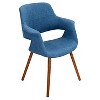 Vintage Flair Mid Century Modern Walnut Wood Legged Dining Chair Polyester/Blue - LumiSource - image 2 of 4