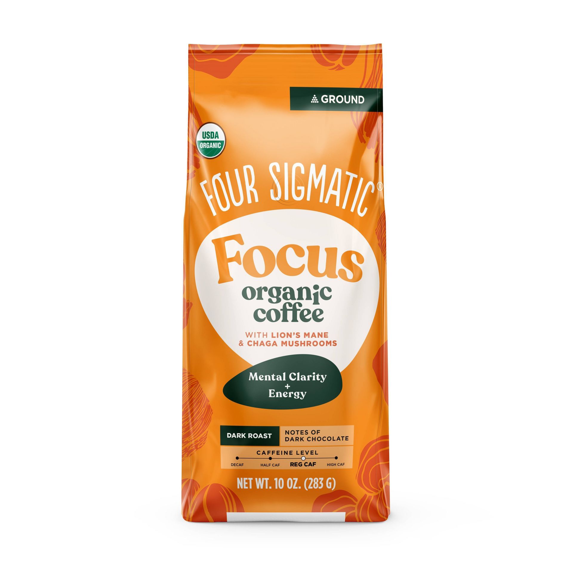 Four Sigmatic Lion's Mane Chaga Mushroom Dark Roast Ground Coffee - 10oz