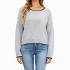 Anna-Kaci Women's Long Sleeve Crew Neck Knit Pullover Sweater with Contrast Trim - 4 of 4