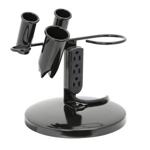 Saloniture Tabletop Blow Dryer, Hair Iron Holder and Appliance Stand with 3 Outlets, Black - 1 of 3