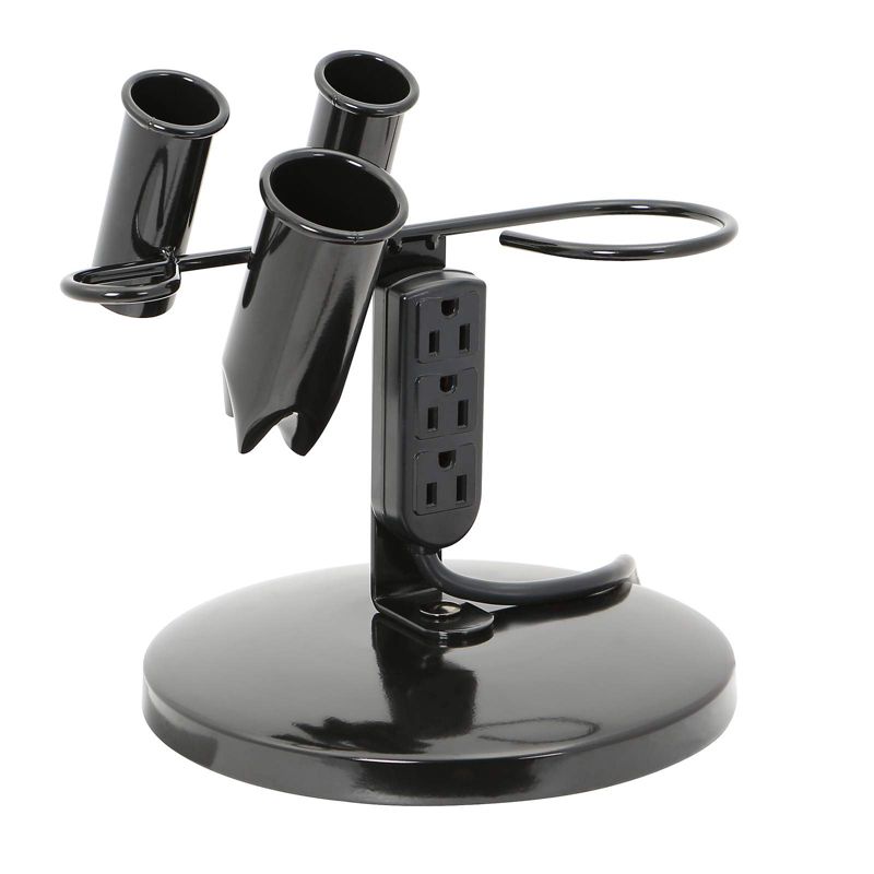 Saloniture Tabletop Blow Dryer, Hair Iron Holder and Appliance Stand with 3 Outlets, Black, 1 of 4