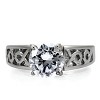 Slickblue Women's Clear Cubic Zirconia Solitaire Engagement Ring - 8.5mm Round CZ, Polished Stainless Steel, Size 5-10 - 4 of 4