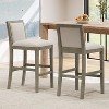 41"H Bar Stools Set of 2, Upholstered Accent Dining Stool Chairs with Footrest for Kitchen/Bedroom/Dining Room -Merax - 2 of 4