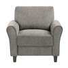 Chenille Upholstered Accent Chair with Rolled Arms and Solid Wood Frame for Living Room - 2 of 4