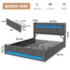 Bed Frame with 4 Drawers and Storage Headboard, Upholstered Platform Bed - 2 of 4