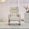 Modern Lounge Rocker,Teddy Fabric Rocking Chair With Pockets,Comfy Accent Arm Chair With Solid Wood Legs,Leisure Chairs-Cuddlewood - 2 of 4