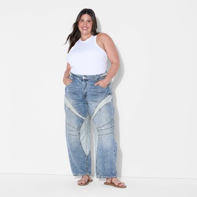 Women's Barrel Leg Mid-Rise Jeans - Wild Fable™