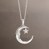 Ross-Simons Diamond-Accented "Love You To The Moon and Back" Moon and Star Pendant Necklace in Sterling Silver - 4 of 4