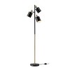 67" Fiona 3-Light Matte Black Track Tree Lamp with Matte Brass Accents - Novogratz x Globe: Metal Shade, ETL Listed, Push Button Switch - 3 of 4