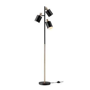 67" Fiona 3-Light Matte Black Track Tree Lamp with Matte Brass Accents - Novogratz x Globe