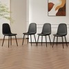 VYNXARIA Modern Minimalist Black Dining Chair Set,Four Chairs per Box,Stable and Comfortable.Modern Mid-Century Style Upholstered Side Chairs,Black - 4 of 4