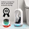 HAMITOR Toilet Bowl Brush Holder Set: Bathroom Deep Cleaning Toilet Cleaner Scrubber Under Rim with Curved Bristle for Dead Corner Clean - 4 of 4