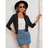 Coolmee Women's 3/4 Sleeve Cropped Cardigan Knit Sweaters Lightweight Open Front Shrug Bolero - 4 of 4