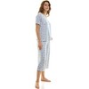 Jaclyn 2 Piece Pajama Set with Short Sleeve Top and Capri Pants (Juniors & Women) - 3 of 4