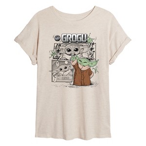 Women's - Star Wars - The Mandalorian Grogu Panels Oversized Graphic T-Shirt - 1 of 4