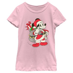 Girl's Mickey & Friends Retro Santa Suit T-Shirt - 1 of 4
