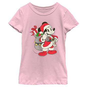 Girl's Mickey & Friends Retro Santa Suit T-Shirt
