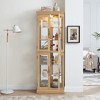 TIRAMISUBEST Display Cabinet,Glass Storage Cabinet Glass Wine cabinet,Lighted Glass Curio Display Cabinet - 3 of 4